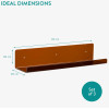 Navaris Σετ με 3 Ακρυλικά Ράφια - 38 x 10 cm - Brown - 61698.02