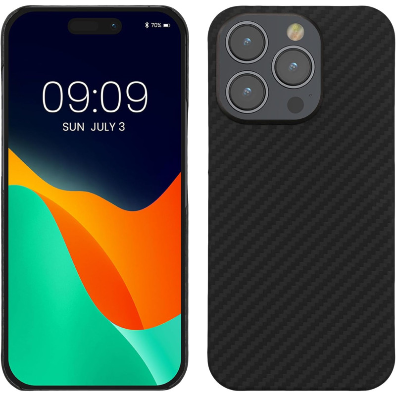 Kalibri iPhone 15 Pro Σκληρή Θήκη Aramid Fiber Body Armor - Black Matte - KLB000026EZ001C