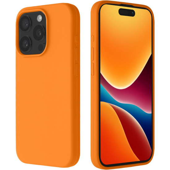 Kalibri iPhone 15 Pro Θήκη Σιλικόνης Rubberized TPU - Fruity Orange