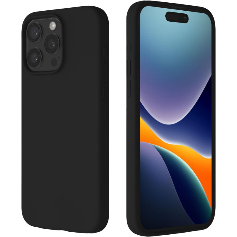 Kalibri iPhone 15 Pro Max Θήκη Σιλικόνης Rubberized TPU - Black 