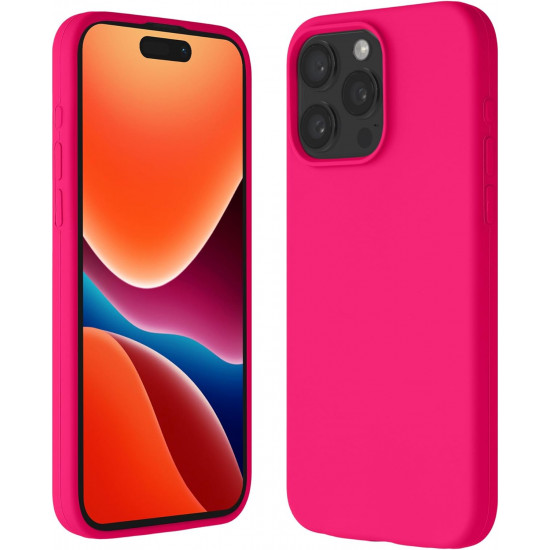 Kalibri iPhone 15 Pro Max Θήκη Σιλικόνης Rubberized TPU - Neon Pink