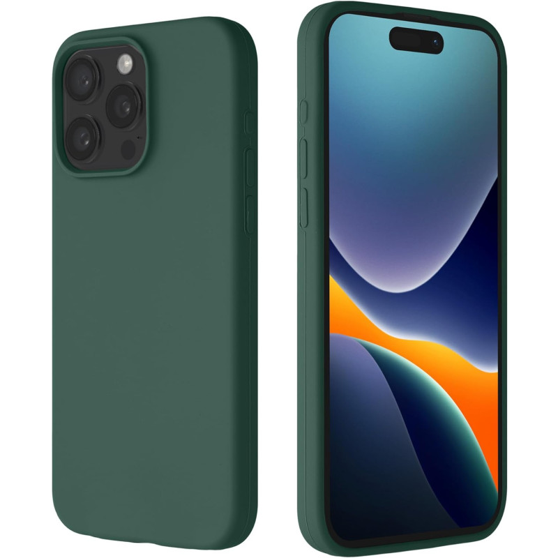 Kalibri iPhone 15 Pro Max Θήκη Σιλικόνης Rubberized TPU - Forest Green