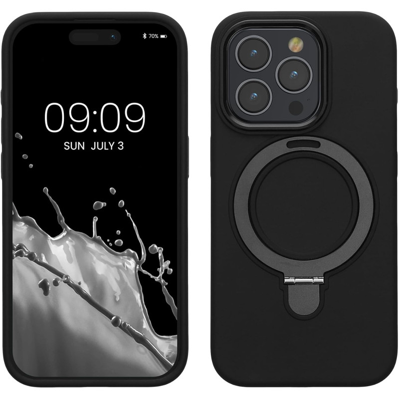 Kalibri iPhone 15 Pro Θήκη Σιλικόνης με MagSafe / Stand - Black