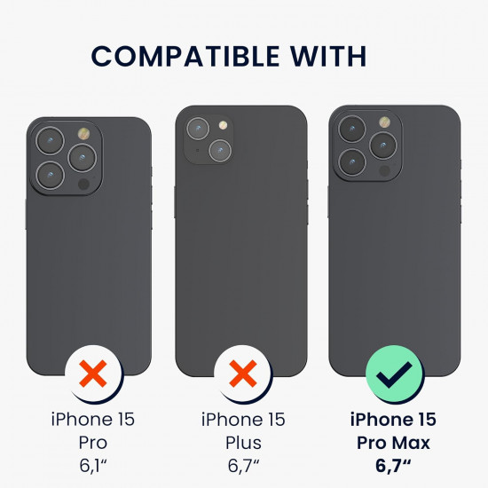 KW iPhone 15 Pro Max Σκληρή Θήκη με Υποδοχή για Κάρτες - Black
