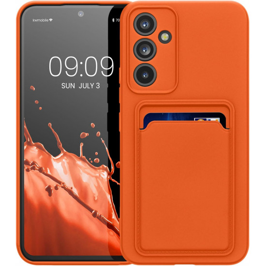 KW Samsung Galaxy A54 5G Θήκη Σιλικόνης TPU με Υποδοχή για Κάρτα - Orange