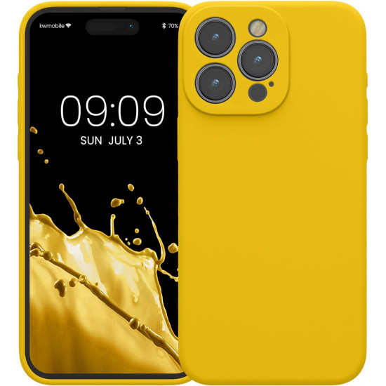 KW iPhone 15 Pro Max Θήκη Σιλικόνης Rubberized TPU - Bright Yellow