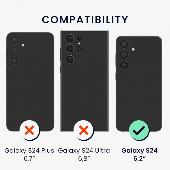 KW Samsung Galaxy S24 Θήκη Σιλικόνης TPU με Λουράκι - Διάφανη / Black
