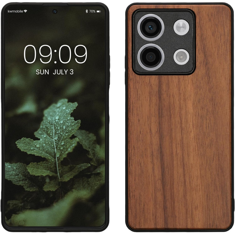 KW Xiaomi Redmi Note 13 5G Θήκη από Φυσικό Ξύλο - Brown