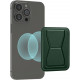 KW iPhone 12 / 13 / 14 / 15 Series Μαγνητική Θήκη για Πιστωτικές Κάρτες από Συνθετικό Δέρμα με Stand - Dark Green