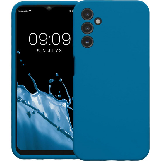 KW Samsung Galaxy A14 5G Θήκη Σιλικόνης Rubberized TPU - Blue Reef
