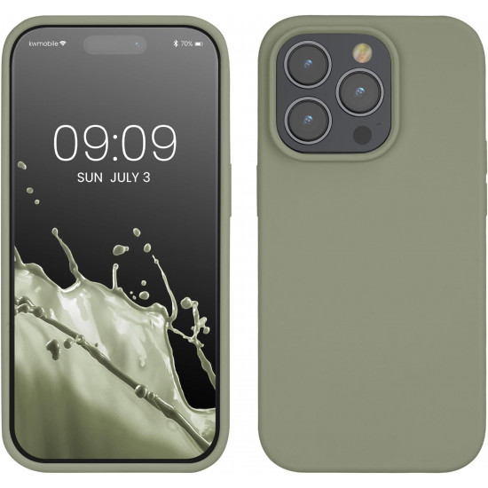 KW iPhone 14 Pro Θήκη Σιλικόνης Rubberized TPU - Grey Green