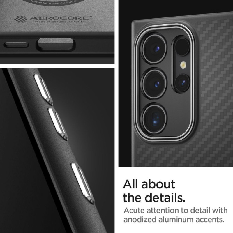 Spigen Samsung Galaxy S24 Ultra Enzo Aramid Mag Σκληρή Θήκη Aramid Fiber με MagSafe - Matte Black Spigen Samsung Galaxy S24 Ultra Enzo Aramid Mag Σκληρή Θήκη Aramid Fiber με MagSafe - Matte Black