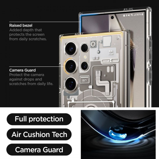 Spigen Samsung Galaxy S24 Ultra - Ultra Hybrid Σκληρή Θήκη με Πλαίσιο Σιλικόνης - Zero One Natural Titanium