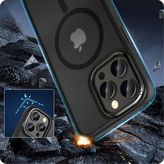 Tech-Protect iPhone 15 Pro Max MagMat 2 - Σκληρή Θήκη με Πλαίσιο Σιλικόνης και MagSafe - Matte Black / Ημιδιάφανη