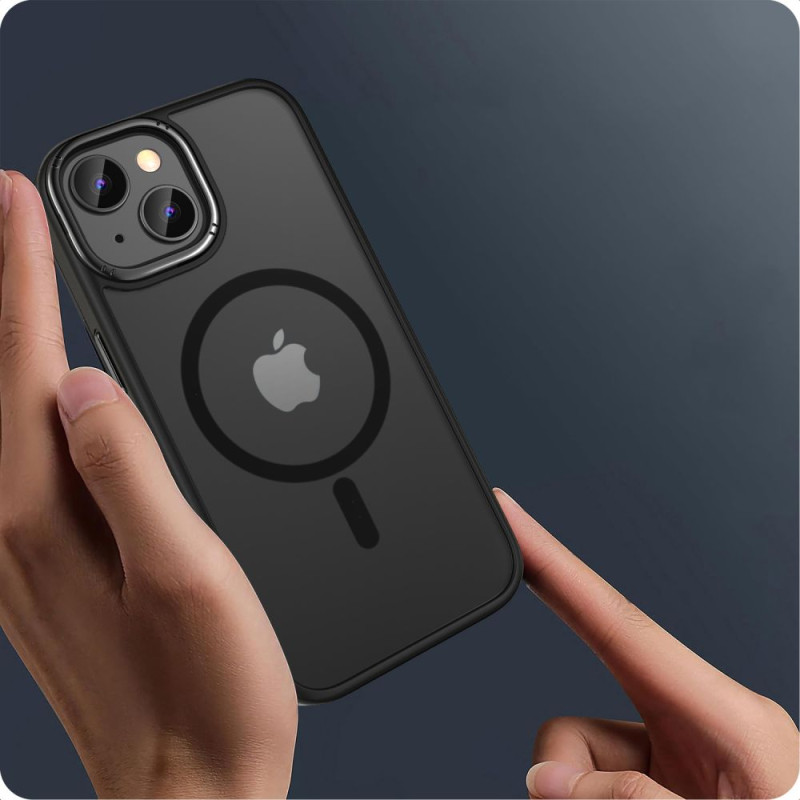 Tech-Protect iPhone 15 MagMat 2 - Σκληρή Θήκη με Πλαίσιο Σιλικόνης και MagSafe - Matte Black / Ημιδιάφανη Tech-Protect iPhone 15 MagMat 2 - Σκληρή Θήκη με Πλαίσιο Σιλικόνης και MagSafe - Matte Black / Ημιδιάφανη