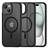 Tech-Protect iPhone 15 MagMat 2 - Σκληρή Θήκη με Πλαίσιο Σιλικόνης και MagSafe - Matte Black / Ημιδιάφανη