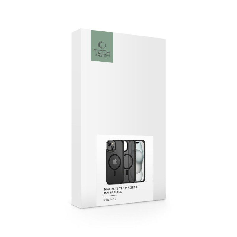 Tech-Protect iPhone 15 MagMat 2 - Σκληρή Θήκη με Πλαίσιο Σιλικόνης και MagSafe - Matte Black / Ημιδιάφανη Tech-Protect iPhone 15 MagMat 2 - Σκληρή Θήκη με Πλαίσιο Σιλικόνης και MagSafe - Matte Black / Ημιδιάφανη