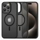 Tech-Protect iPhone 15 Pro MagMat 2 - Σκληρή Θήκη με Πλαίσιο Σιλικόνης και MagSafe - Matte Black / Ημιδιάφανη