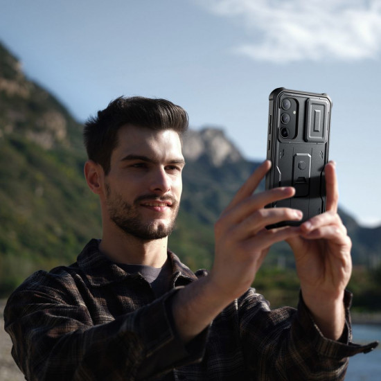 Tech-Protect Samsung Galaxy A35 5G Kevlar Cam+ Θήκη 360 Full Body με Προστασία για την Οθόνη και την Κάμερα και Stand - Black