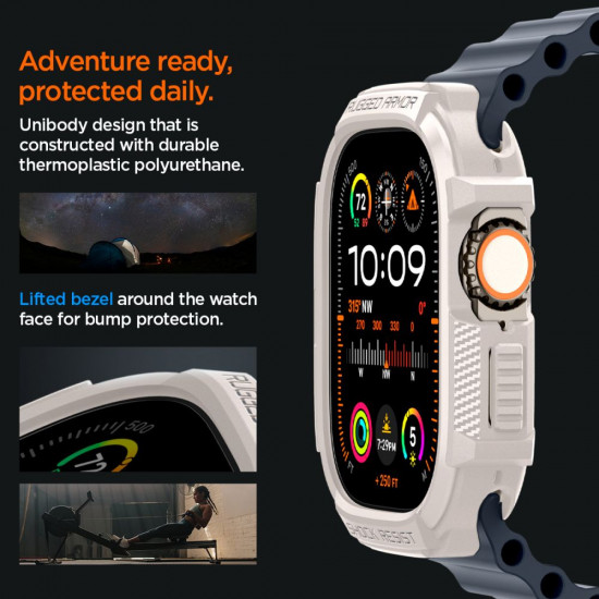 Spigen Θήκη Apple Watch Ultra / Ultra 2 - 49MM Rugged Armor - Dune Beige