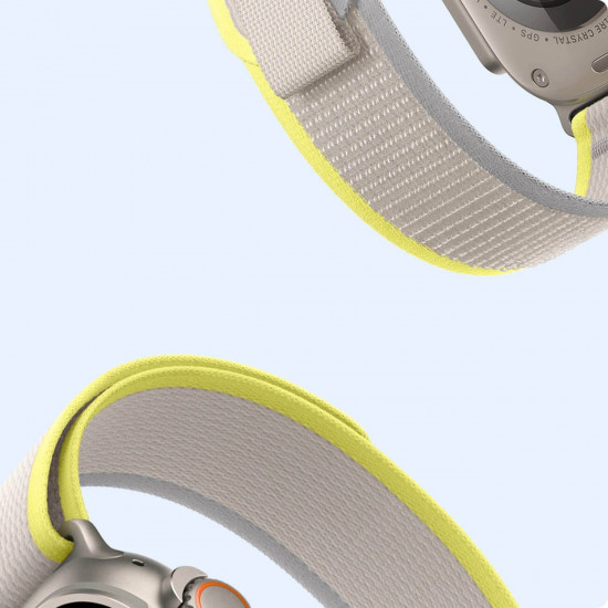 Dux Ducis Λουράκι Apple Watch 2 / 3 / 4 / 5 / 6 / 7 / 8 / 9 / SE - 38 / 40 / 41 mm YJ Version Sport Velcro Λουράκι από Νάυλον - Yellow / Beige