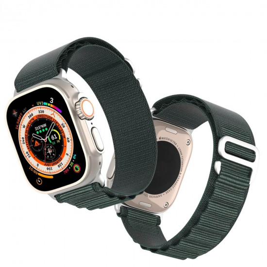 Dux Ducis Λουράκι Apple Watch 2 / 3 / 4 / 5 / 6 / 7 / 8 / 9 / SE - 38 / 40 / 41 mm GS Version Steel Buckle Sport Λουράκι από Νάυλον - Green