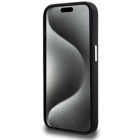 BMW iPhone 15 Pro Max Signature Liquid Silicone MagSafe Σκληρή Θήκη με Πλαίσιο Σιλικόνης και MagSafe - Black