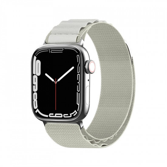 OEM Λουράκι Apple Watch 2 / 3 / 4 / 5 / 6 / 7 / 8 / 9 / SE / ULTRA / ULTRA 2 - 42 / 44 / 45 / 49 mm Alpine Λουράκι από Νάυλον - Silver