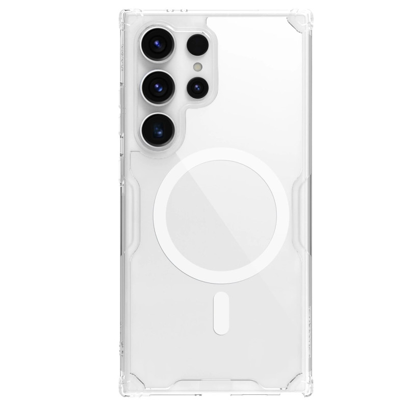 Nillkin Samsung Galaxy S24 Ultra Nature Pro Magnetic - Σκληρή Θήκη με Πλαίσιο Σιλικόνης και MagSafe - Διάφανη / White