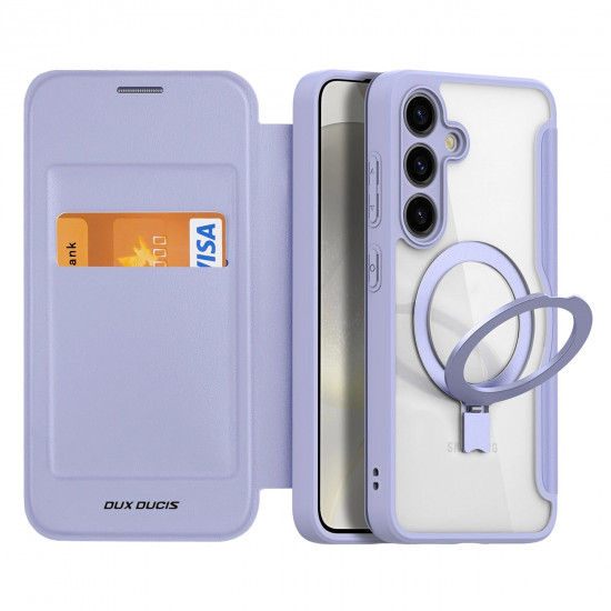 Dux Ducis Samsung Galaxy S24+ Skin X Pro Magnetic Ring Flip Case Θήκη Βιβλίο με MagSafe και Stand - Purple