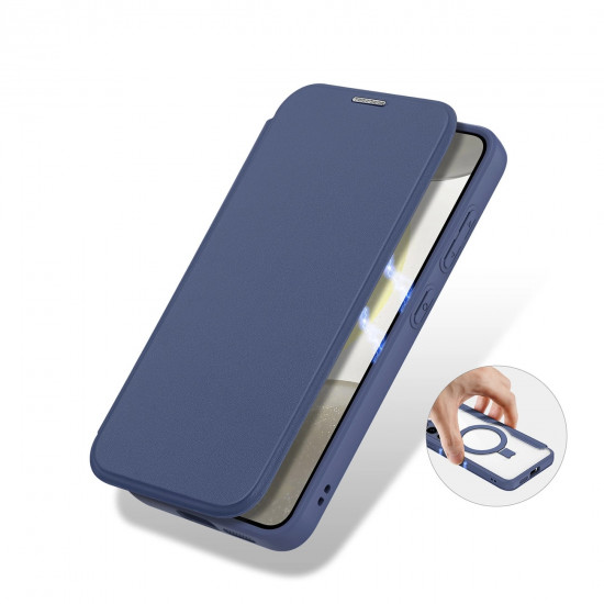Dux Ducis Samsung Galaxy S24+ Skin X Pro Magnetic Ring Flip Case Θήκη Βιβλίο με MagSafe και Stand - Blue