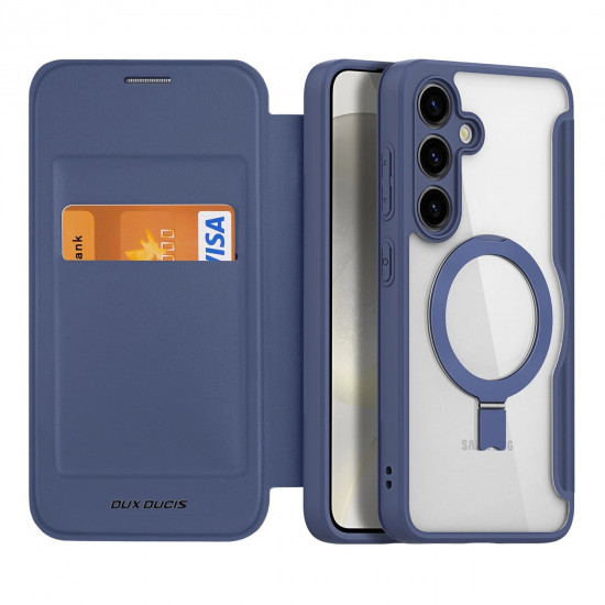 Dux Ducis Samsung Galaxy S24 Skin X Pro Magnetic Ring Flip Case Θήκη Βιβλίο με MagSafe και Stand - Blue