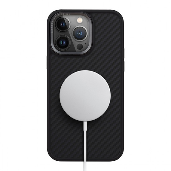 Uniq iPhone 15 Pro Keva MagClick Σκληρή Θήκη με Πλαίσιο Σιλικόνης και MagSafe - Black / Carbon Black