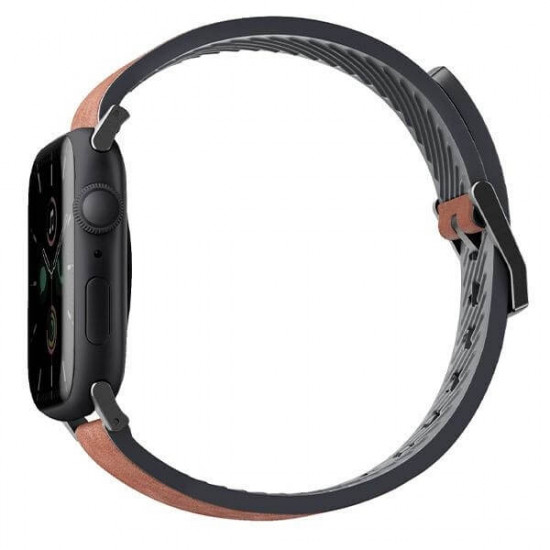 UNIQ Λουράκι Apple Watch 2 / 3 / 4 / 5 / 6 / 7 / 8 / 9 / SE / ULTRA / ULTRA 2 - 42 / 44 / 45 / 49 mm Straden Δερμάτινο Υβριδικό Λουράκι - Brown