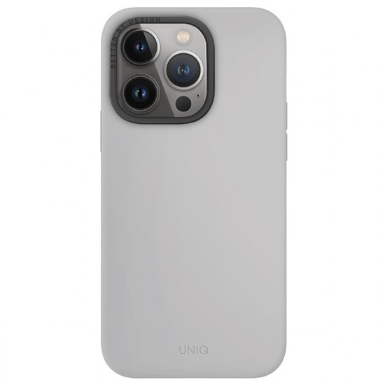 Uniq iPhone 15 Pro Lino Hue Magclick Θήκη Σιλικόνης με MagSafe - Chalk Grey