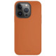 Uniq iPhone 15 Pro Lino Hue Magclick Θήκη Σιλικόνης με MagSafe - Sunset Orange