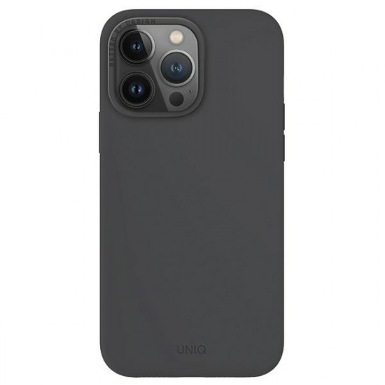 Uniq iPhone 15 Pro Max Lino Hue Magclick Θήκη Σιλικόνης με MagSafe - Charcoal Grey