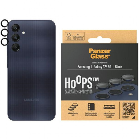 PanzerGlass Samsung Galaxy A25 5G Hoops Camera Lens Protector Αντιχαρακτικό Γυαλί για την Κάμερα - Black