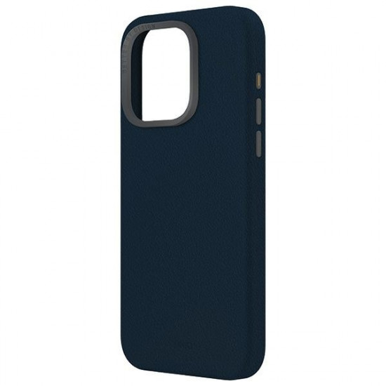 Uniq iPhone 15 Pro Lyden MagClick Σκληρή Θήκη με Επένδυση Συνθετικού Δέρματος και MagSafe - Navy Blue