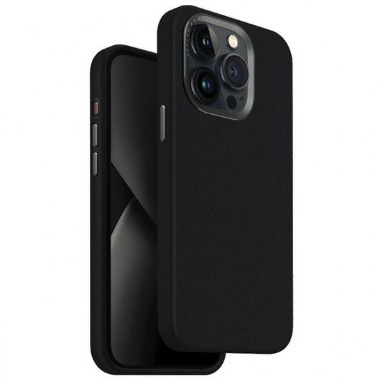 Uniq iPhone 15 Pro Max Lyden MagClick Σκληρή Θήκη με Επένδυση Συνθετικού Δέρματος και MagSafe - Dallas Black