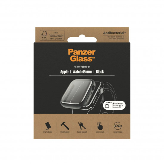 PanzerGlass Θήκη Apple Watch 7 / 8 / 9 - 45mm - Full Body με Προστασία Οθόνης - Black