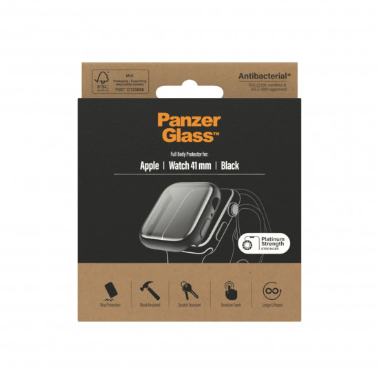 PanzerGlass Θήκη Apple Watch 7 / 8 / 9 - 41mm - Full Body με Προστασία Οθόνης - Black