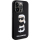 Karl Lagerfeld iPhone 15 Pro Silicone Karl and Choupette Head Σκληρή Θήκη με Πλαίσιο Σιλικόνης - Black - KLHCP15LSDHKCNK
