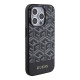 Guess iPhone 15 Pro - GCube Stripes MagSafe Σκληρή Θήκη με Επένδυση Συνθετικού Δέρματος και MagSafe - Black - GUHMP15LHGCFSEK