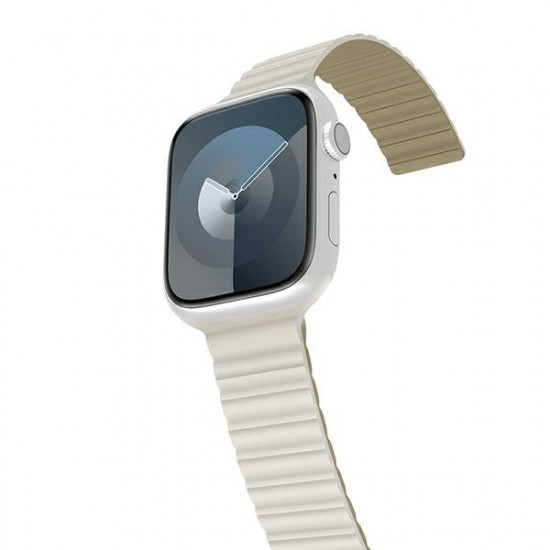 Araree Λουράκι Apple Watch 2 / 3 / 4 / 5 / 6 / 7 / 8 / 9 / SE - 38 / 40 / 41 mm Silicone Link Μαγνητικό Σιλικόνης - Warm White / Khaki