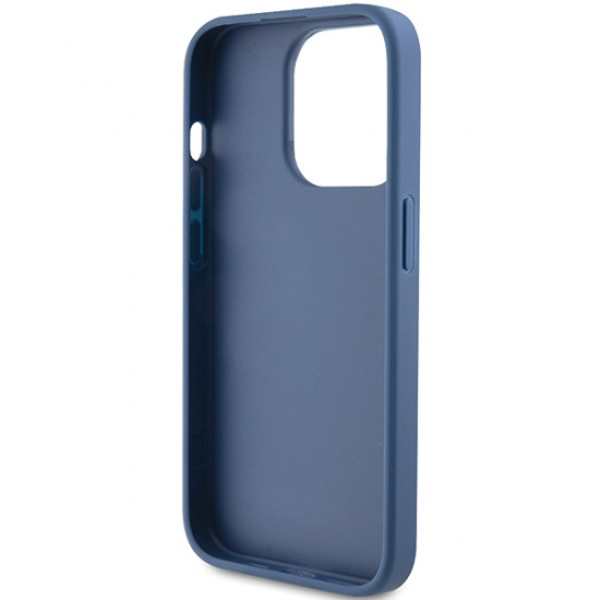 Guess iPhone 15 Pro Max - 4G Stripe Collection Θήκη με Επένδυση Συνθετικού Δέρματος - Blue - GUHCP15XG4GLBL