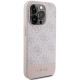 Guess iPhone 15 Pro - 4G Stripe Collection Θήκη με Επένδυση Συνθετικού Δέρματος - Pink - GUHCP15LG4GLPI