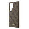 Guess Samsung Galaxy S24 Ultra - 4G Metal Gold Logo Σκληρή Θήκη με Επένδυση Συνθετικού Δέρματος - Brown - GUHCS24LG4GFBR