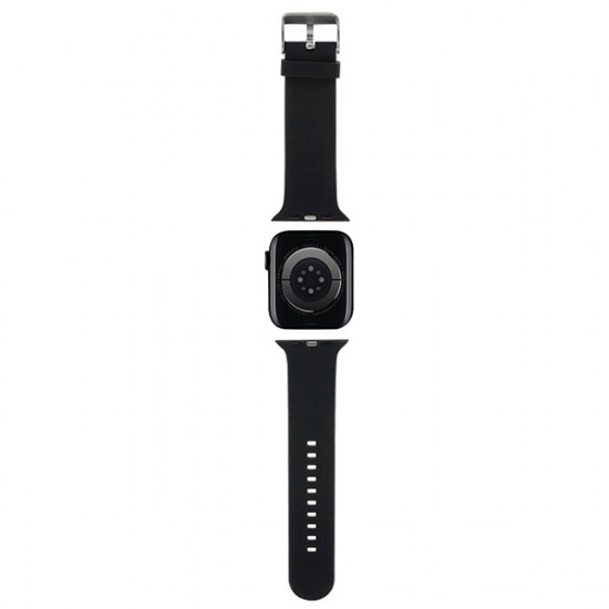 Karl Lagerfeld Λουράκι Apple Watch 2 / 3 / 4 / 5 / 6 / 7 / 8 / 9 / SE - 38 / 40 / 41 mm 3D Rubber Karl and Choupette Head Λουράκι Σιλικόνης - Black - KLAWMSLKCNK