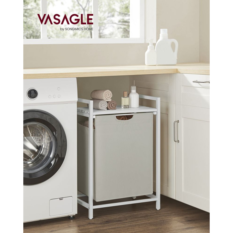VASAGLE Καλάθι Απλύτων με Ράφι - 65L - White - BLH101W01 VASAGLE Καλάθι Απλύτων με Ράφι - 65L - White - BLH101W01
